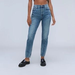 Everlane High Rise 90s Cheeky Straight Jean No Stretch Sz 29 NWT